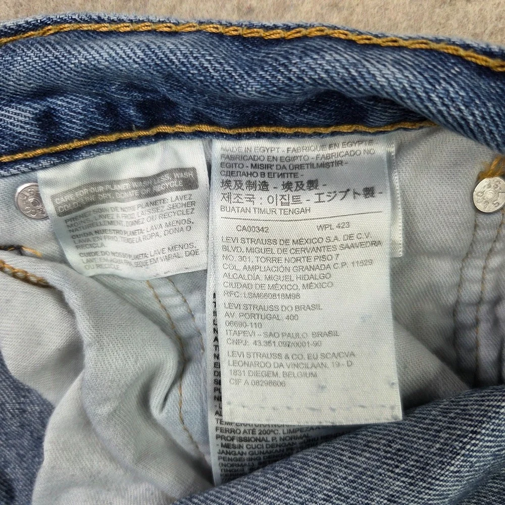 Levi's 505 Jeans Mens 38x32 Blue Denim Regular Fit 100% Cotton Straight Leg